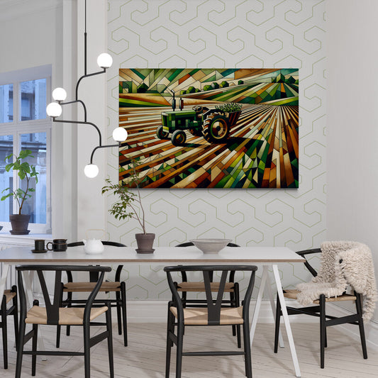 Harmony in Harvest: Cubist Wall Art Prints - canvas