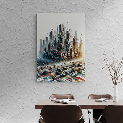 Urban Mystery: A Cubist Cityscape - canvas