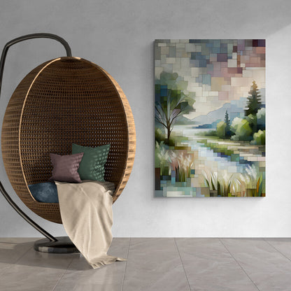 Nature's Harmony: Cubist Wall Art - canvas