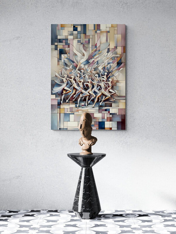 Dance of Elegance: Abstract Cubist Wall Art - canvas