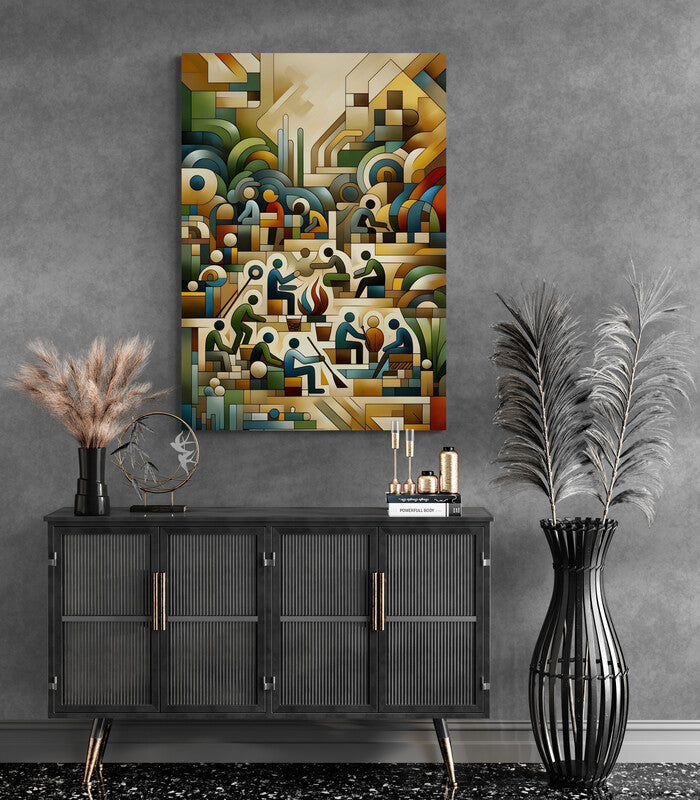 United in Ubuntu: Cubist Wall Art - canvas