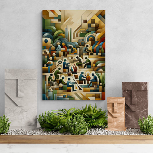 United in Ubuntu: Cubist Wall Art - canvas