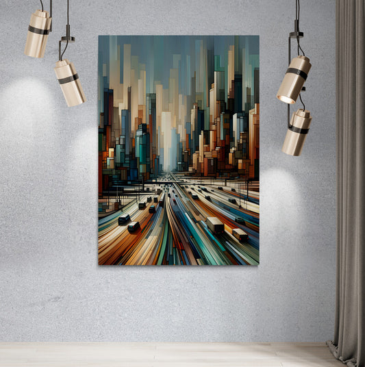 Urban Ballet: Cubist Wall Art Print - canvas