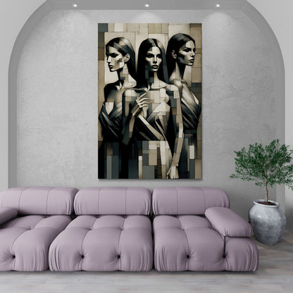 Cubist Elegance: Timeless Wall Art - canvas