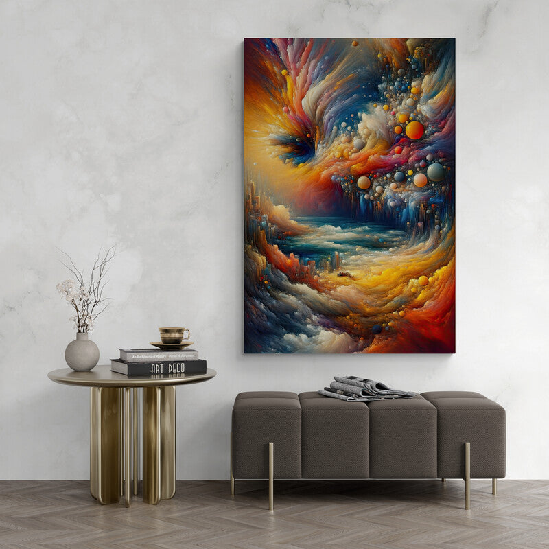 Dreamscape: Vibrant Cubist Wall Art - canvas