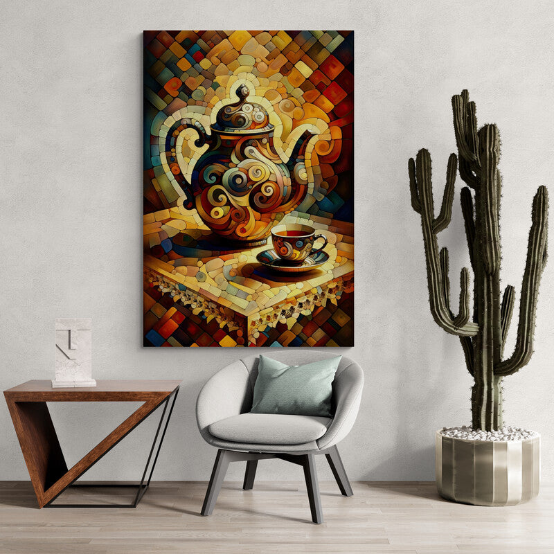 Vintage Delight: Cubist Wall Art - canvas