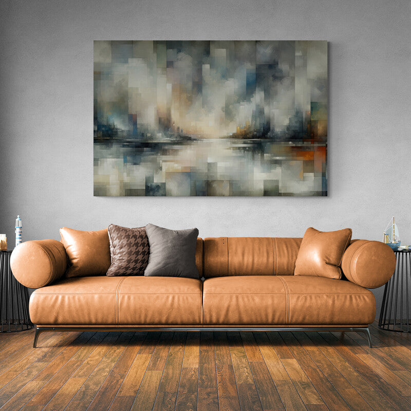 Abstract Serene Cubist Wall Art Print - canvas