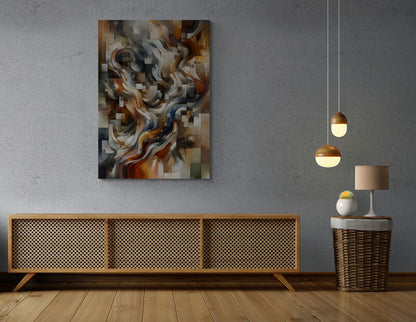 Abstract Cubist Wall Art Print - canvas