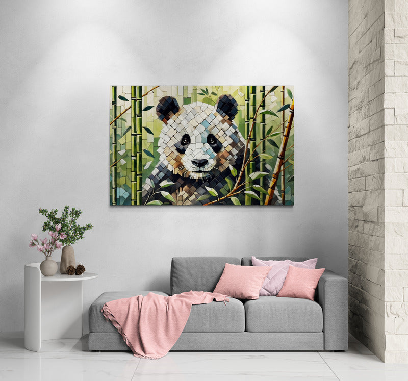 Canvas Wall Art - Giant Panda in Bamboo Forest