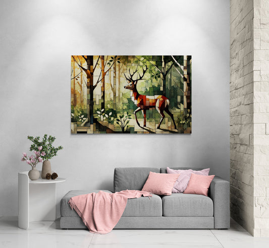 Canvas Art Print - Deer Forest