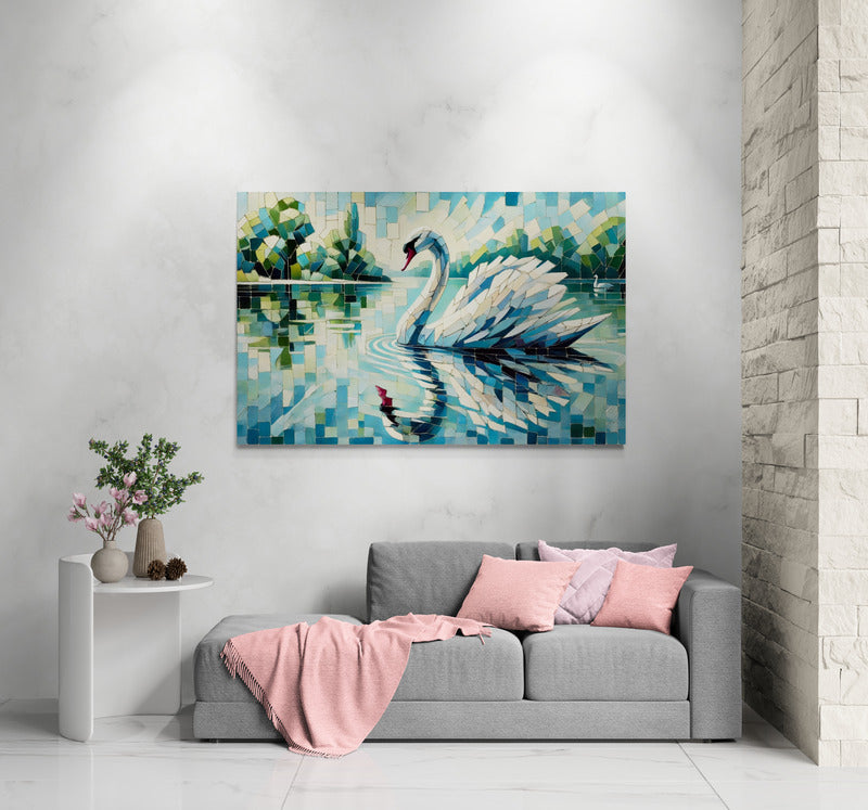 Canvas Art Print - Swan Serenity