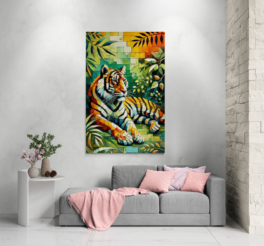 Canvas Art - Majestic Tiger in Natural Habitat