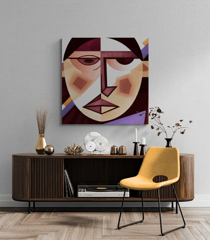 Cubist Elegance: Wall Art Canvas Print