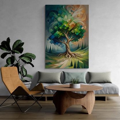 Nature's Ballet Wall Art - Cubist Canvas Print