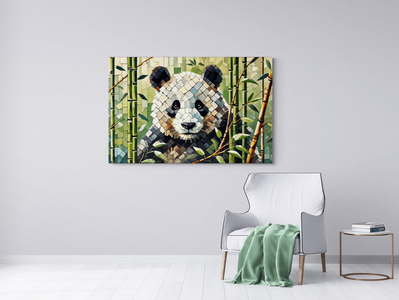 Canvas Wall Art - Giant Panda in Bamboo Forest