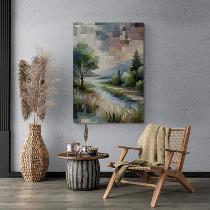 Nature's Harmony: Cubist Wall Art - canvas