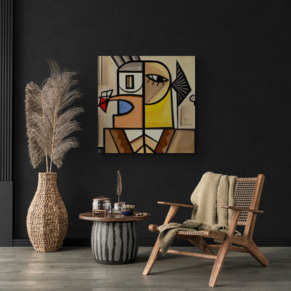 Geometric Elegance: Cubist Wall Art - canvas