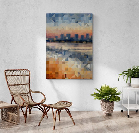 Cubist Tranquility: Wall Art - canvas