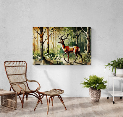 Canvas Art Print - Deer Forest