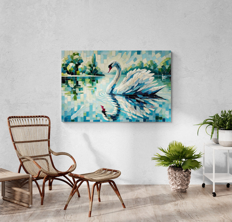 Canvas Art Print - Swan Serenity