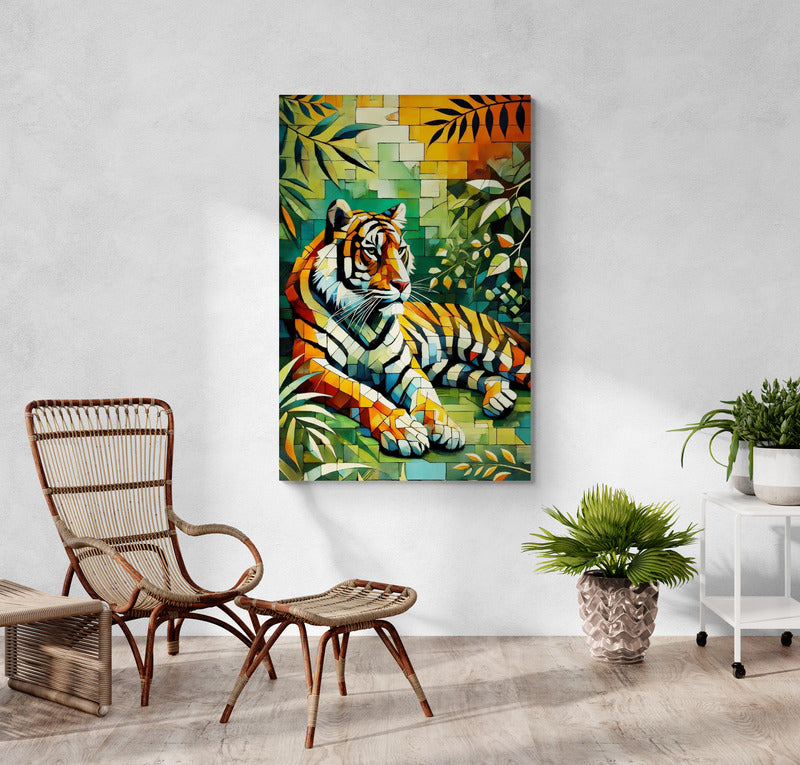 Canvas Art - Majestic Tiger in Natural Habitat