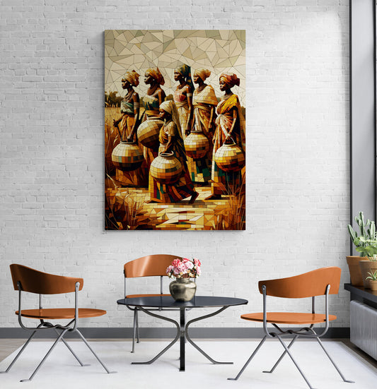 Cubist Elegance: Wall Art - canvas