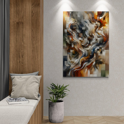 Abstract Cubist Wall Art Print - canvas