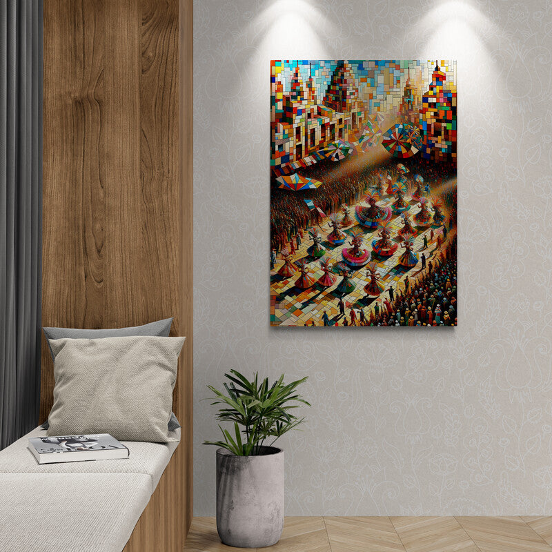 Dynamic Energy in Vibrant Hues: Wall Art - canvas