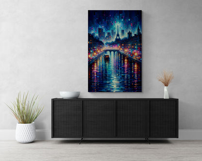 Enchanting Parisian Nights Modern Canvas Print